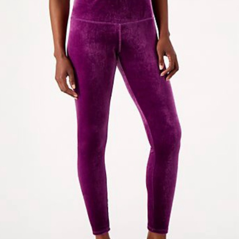 Women with Control Plum Velvet Leggings NWT